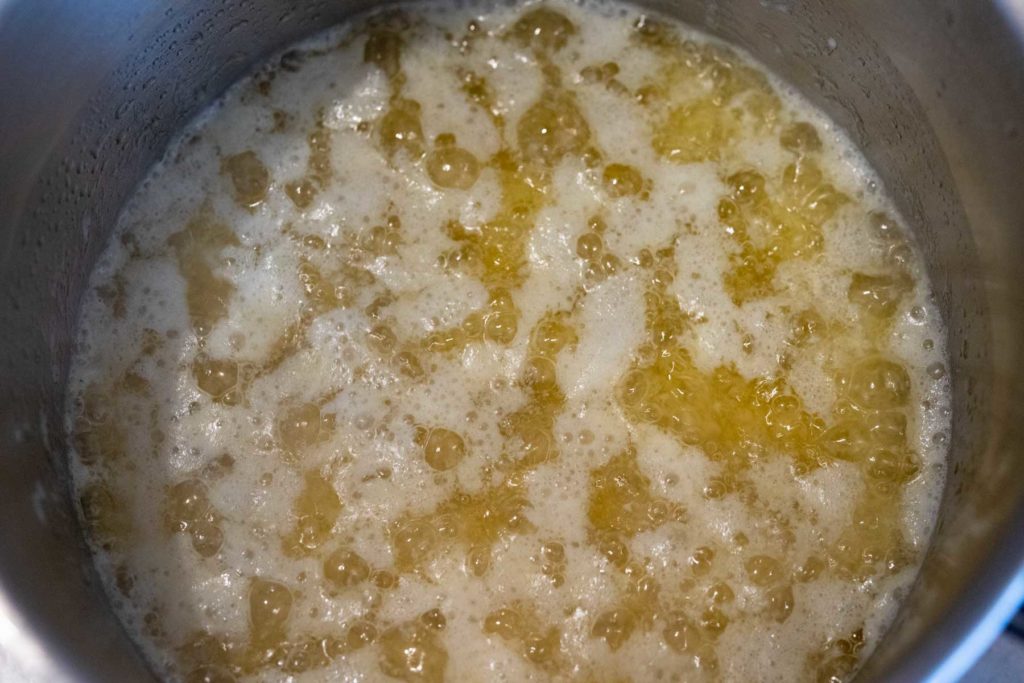 browning butter on the stove
